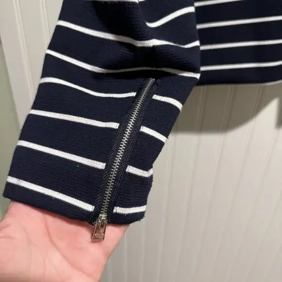 Lane Bryant Navy Striped Moto Jacket Plus Size 24 - Picture 6 of 6